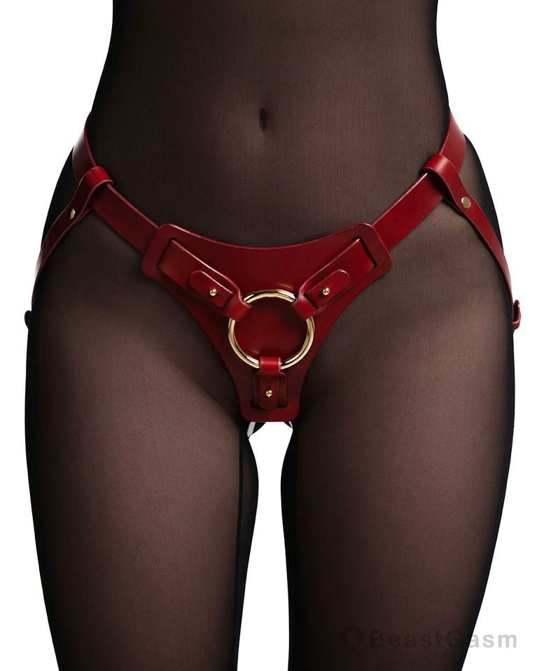 Luxury Female Strap On Harness with Dildo (Without dildos) - Black - BeastGasm